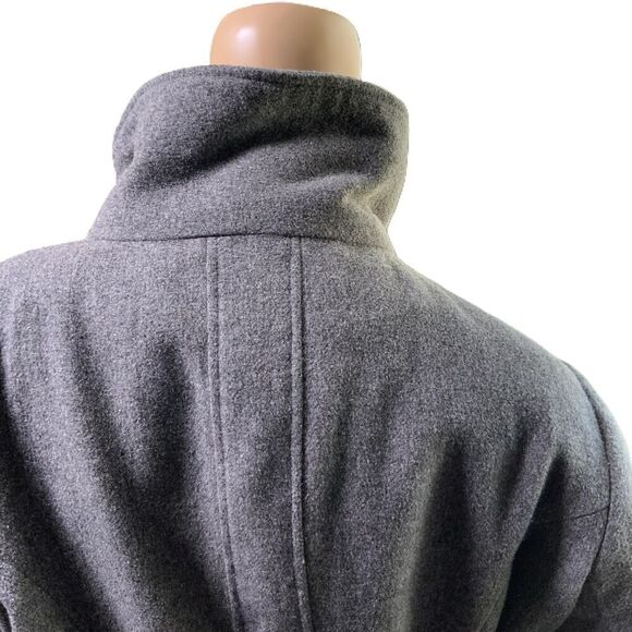 Ashley Stewart Gray Belted High Collar Button-Up Trench coat Size 1X - Picture 9 of 15